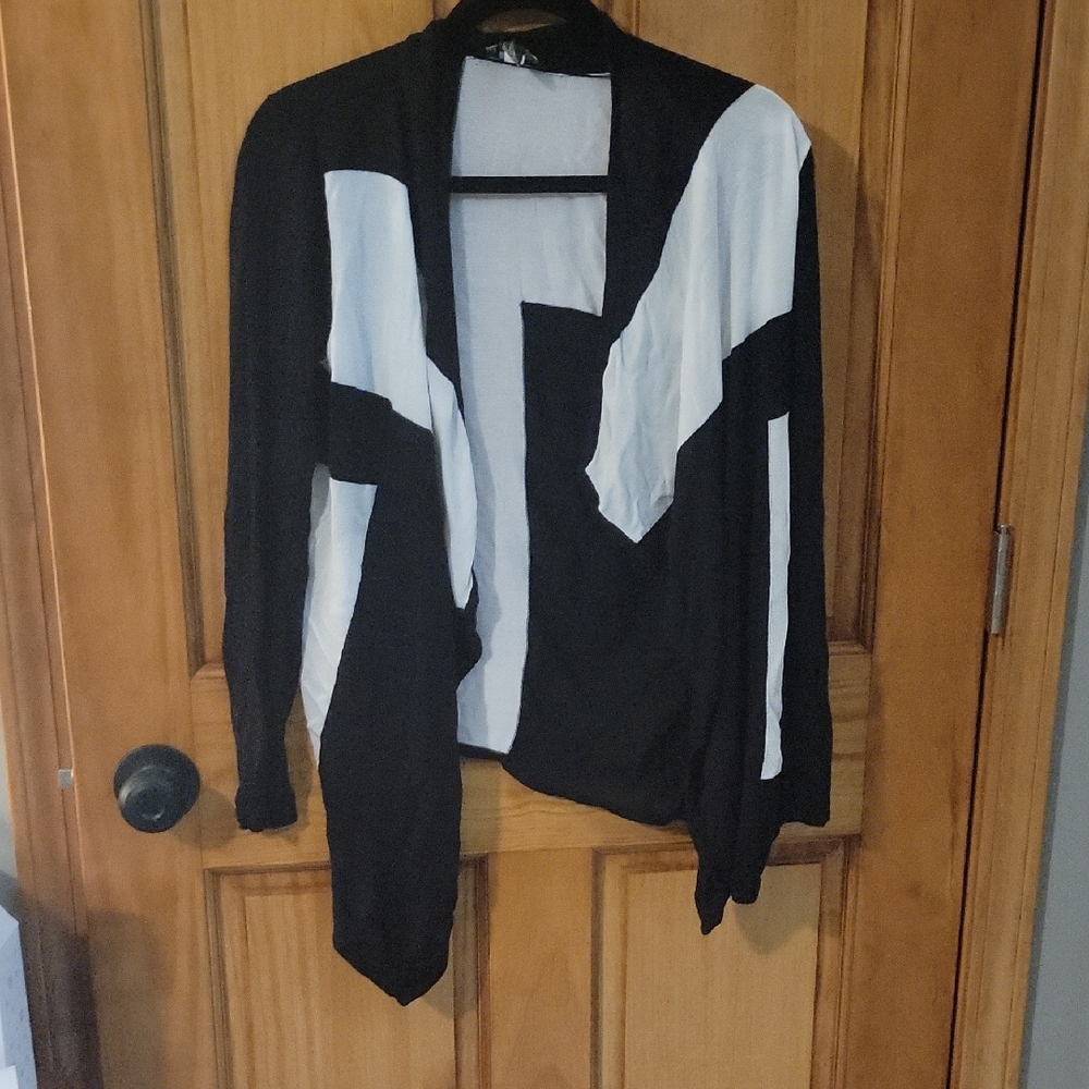 INC International Concepts Black and White Cardigan